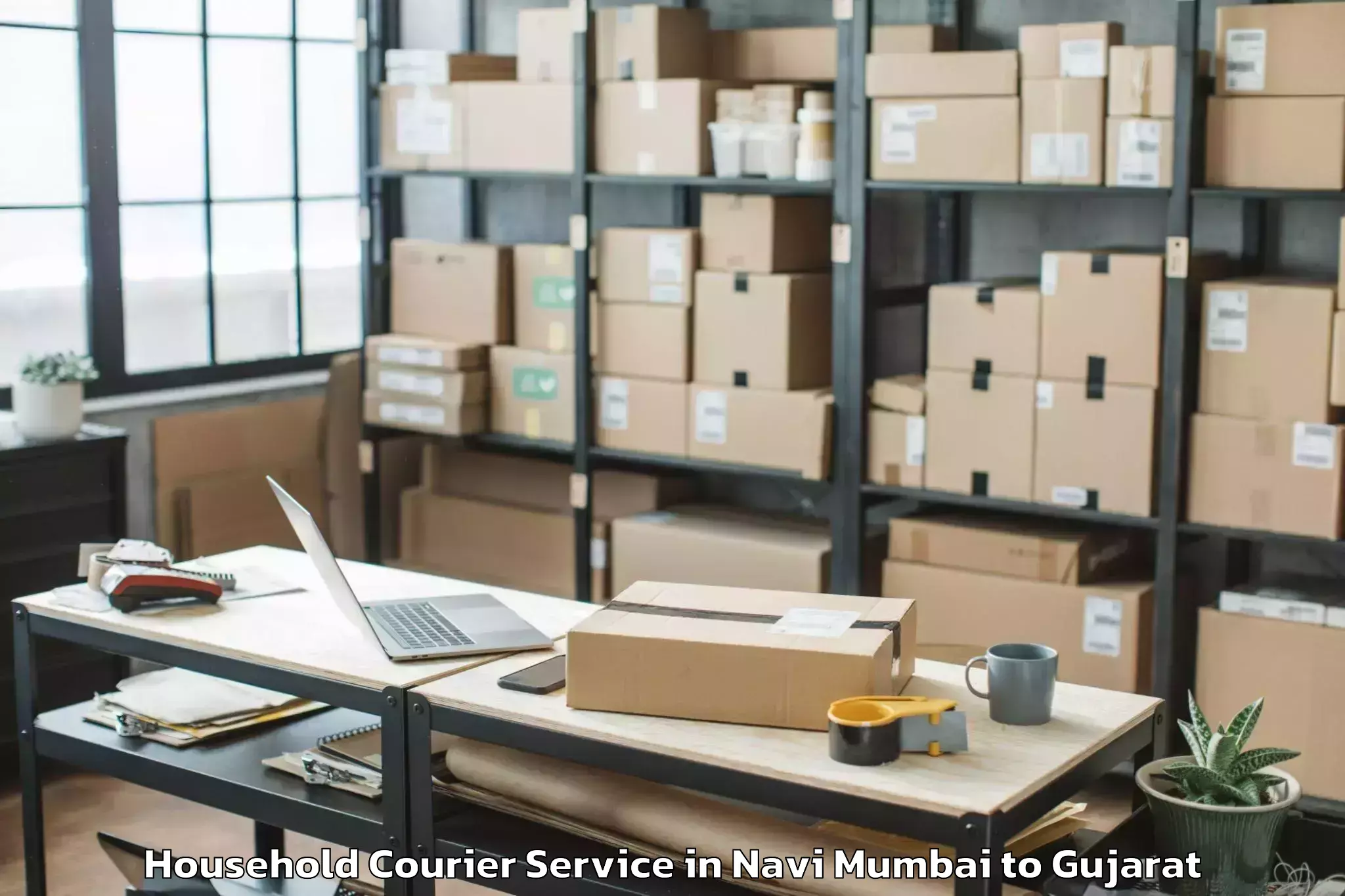 Hassle-Free Navi Mumbai to Wankaner Household Courier